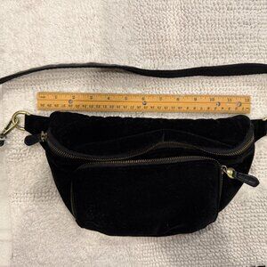 Joy Susan Velvet Rory Organizer Sling Belt Bag - Black